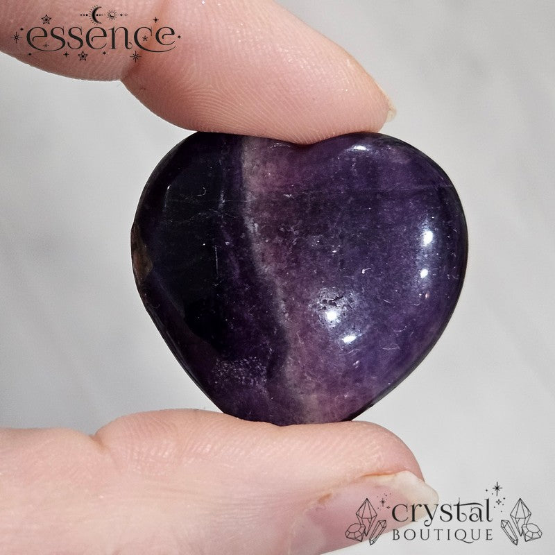 Mexican Fluorite Heart – Deep, Vibrant Pocket Stone