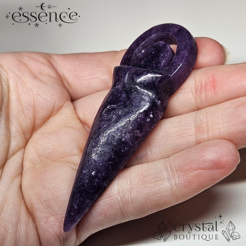 Lepidolite Carved Goddess