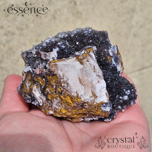 Manganese Quartz Cluster with Calcite – 300g