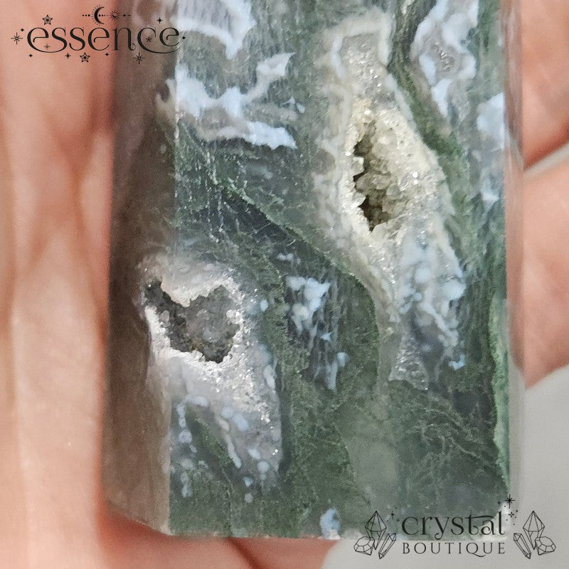 Moss Agate Tower- 🌿 Shadow Ferns| 146g