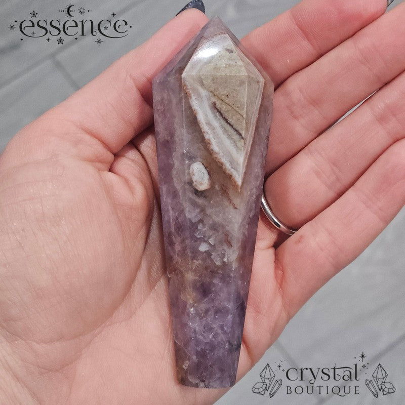 Amethyst & Crazy Lace Agate Wand 111gms