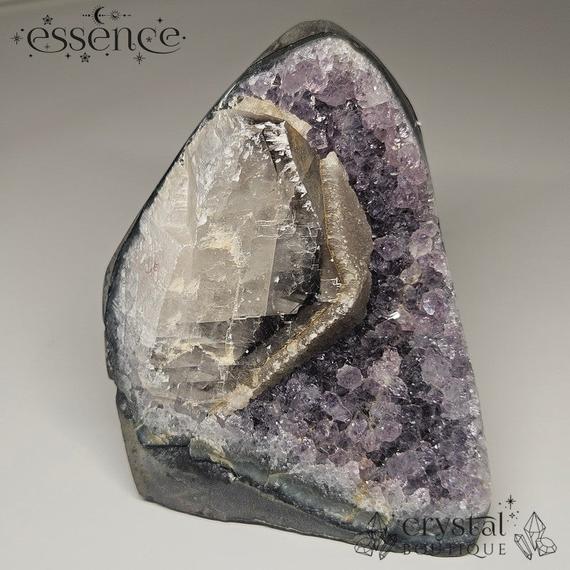 Amethyst With Calcite Cluster Cut Base