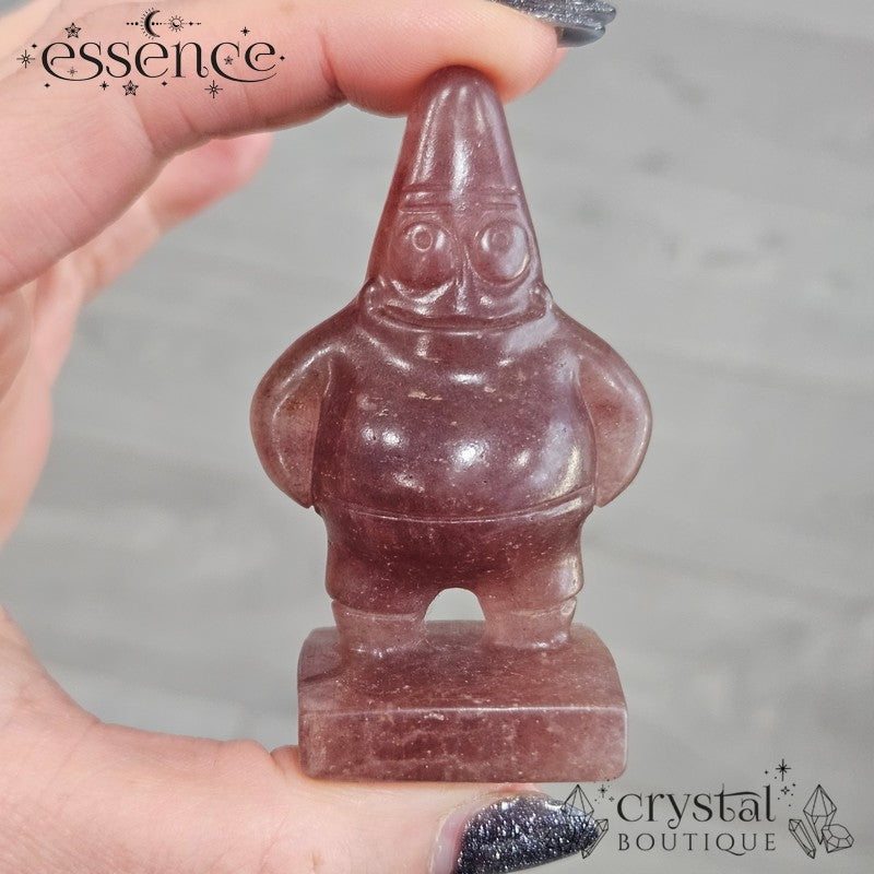 Strawberry Quartz Patrick-Inspired Crystal Carving