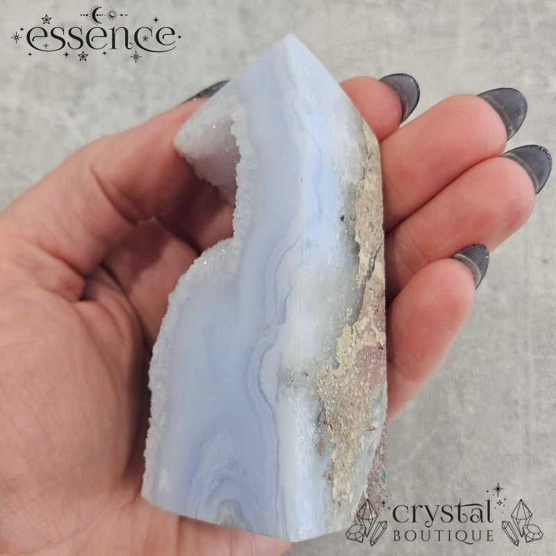 Blue Lace Agate Tower - Tidal Twist