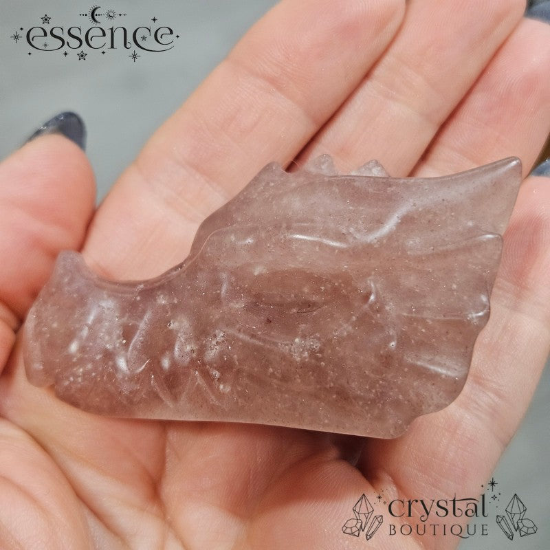 Strawberry Quartz Dragon Head