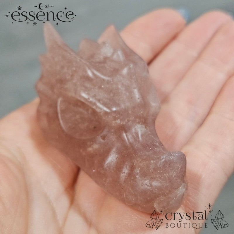 Strawberry Quartz Dragon Head