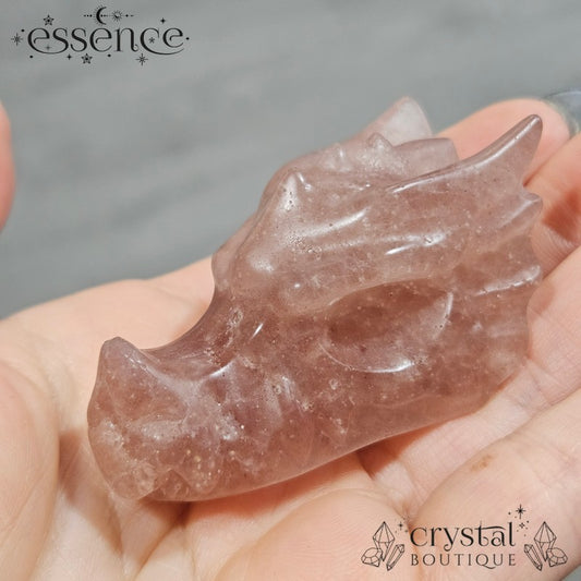 Strawberry Quartz Dragon Head