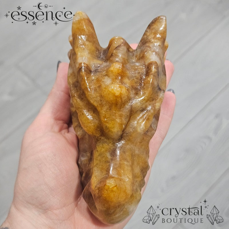 Large Golden Healer Quartz Dragon Head (631g)