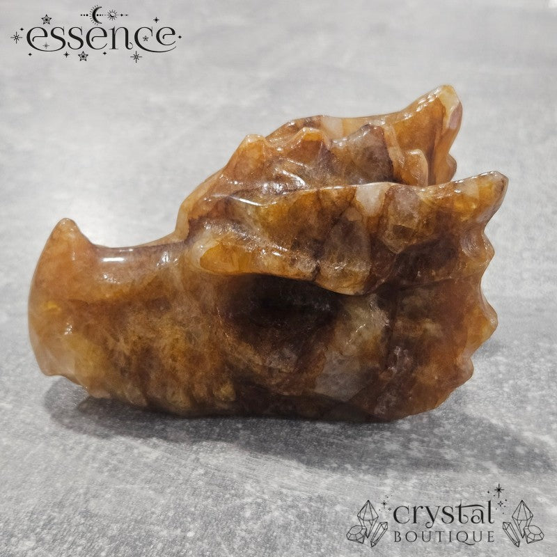 Large Golden Healer Quartz Dragon Head (631g)