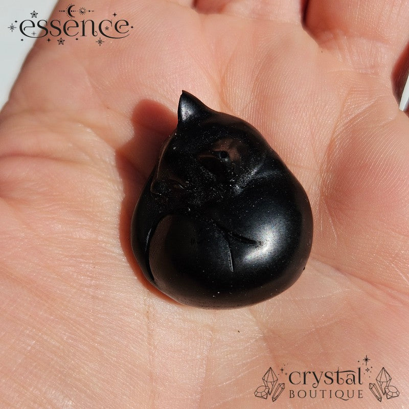 Black Obsidian Sleeping Cat