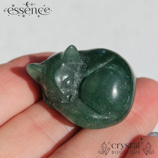 Green Aventurine Sleeping Cat