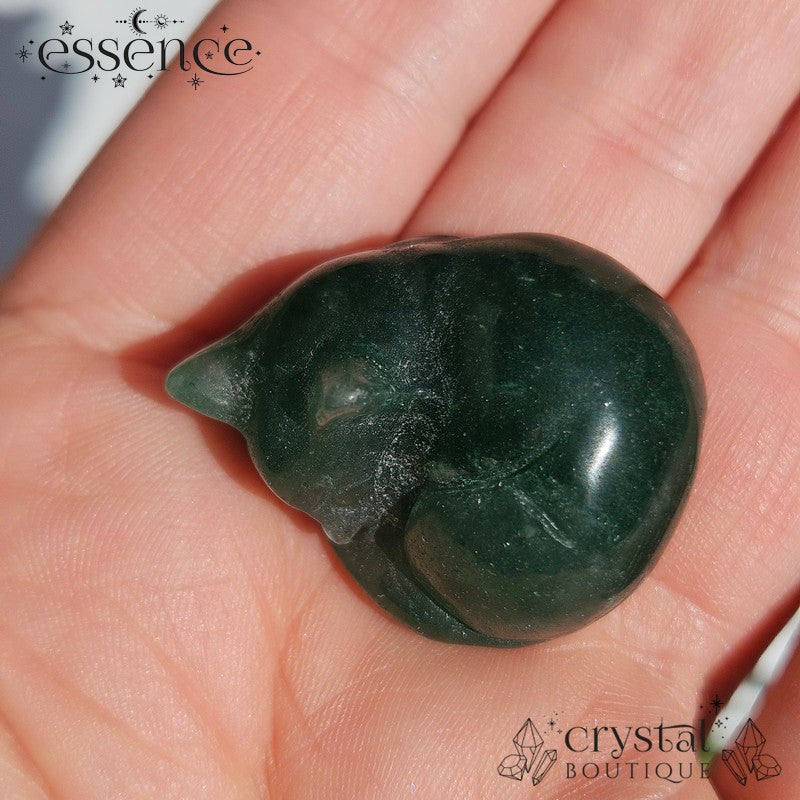 Green Aventurine Sleeping Cat