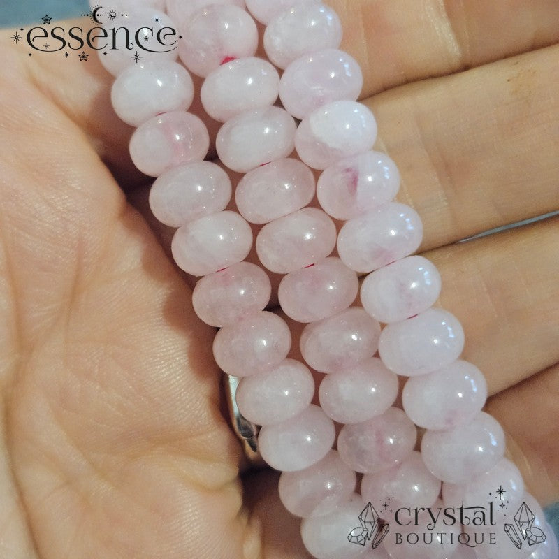Rose Quartz Barrel Bead Bracelet
