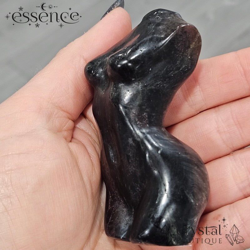 Garnet with Astrophyllite Torso Carving
