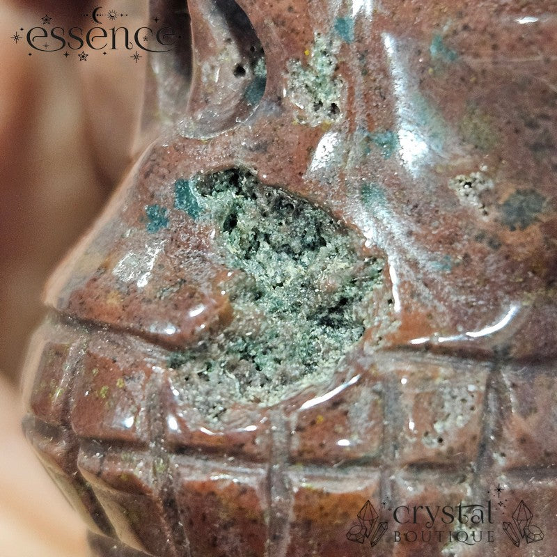 Ocean Jasper Skull (volcanic Ember)