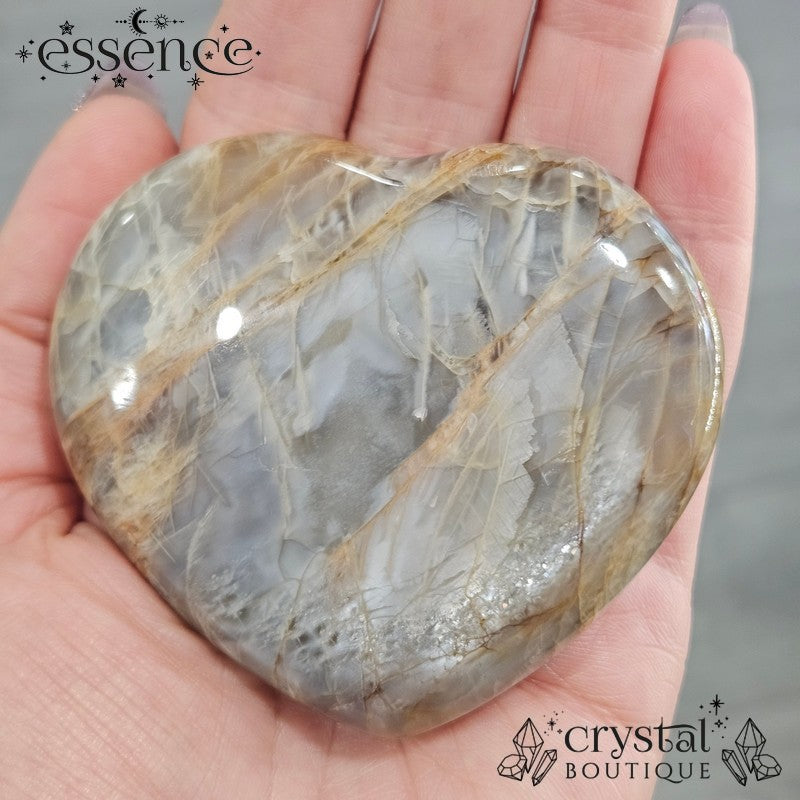 Peach Moonstone Heart