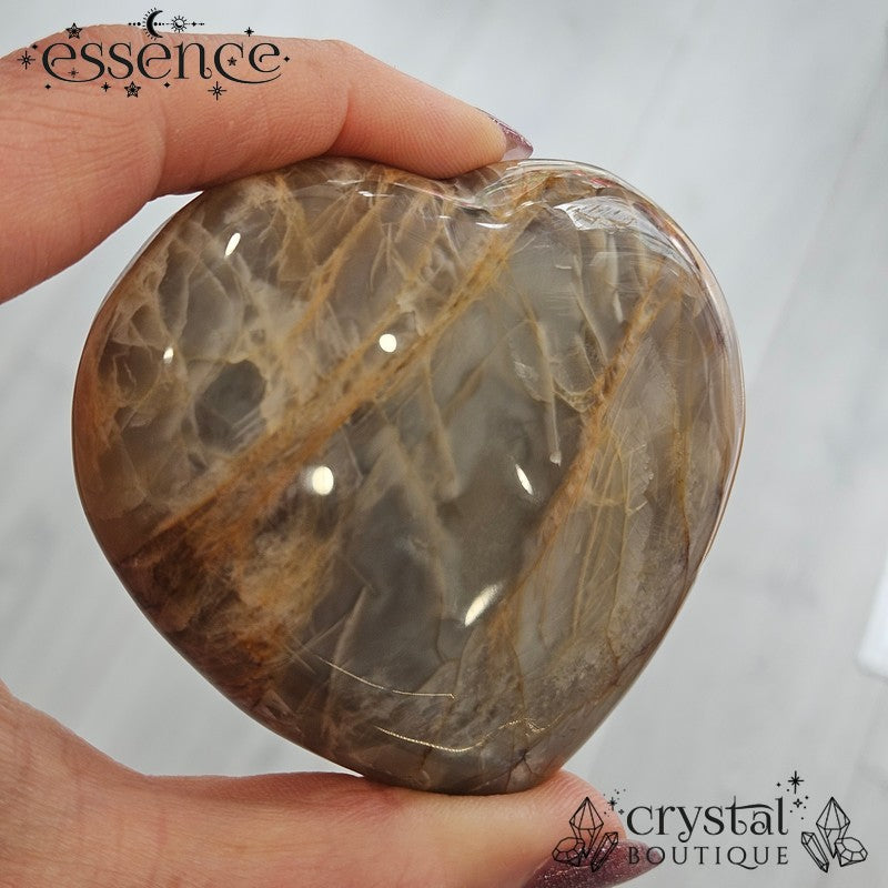 Peach Moonstone Heart