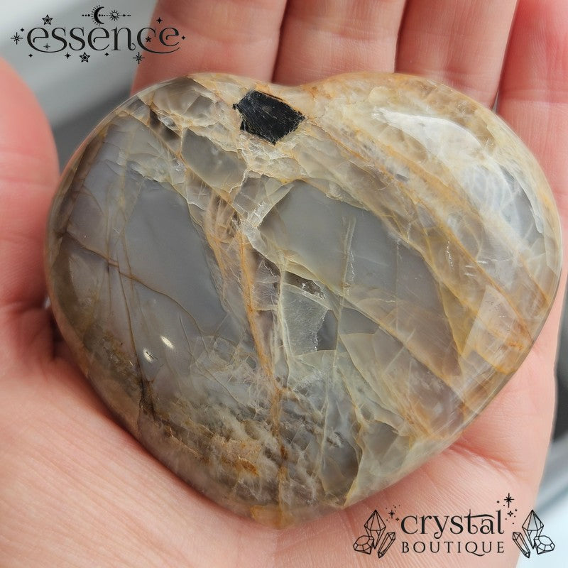 Peach Moonstone Heart