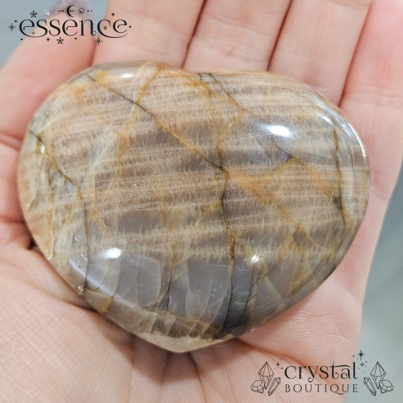 Peach Moonstone Heart