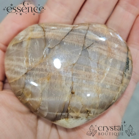 Peach Moonstone Heart