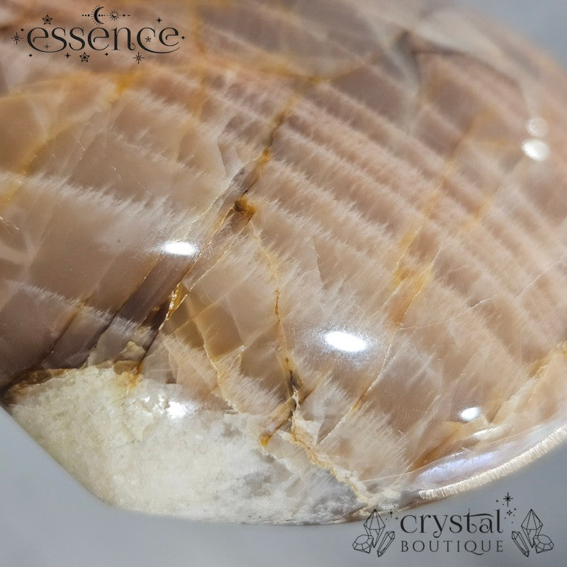 Peach Moonstone Heart
