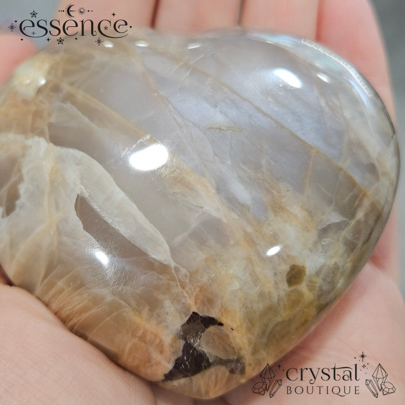 Peach Moonstone Heart