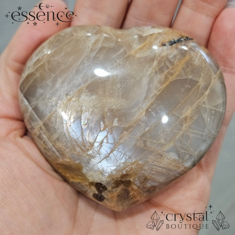 Peach Moonstone Heart