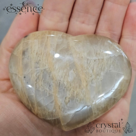 Peach Moonstone Heart