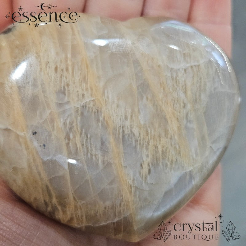 Peach Moonstone Heart