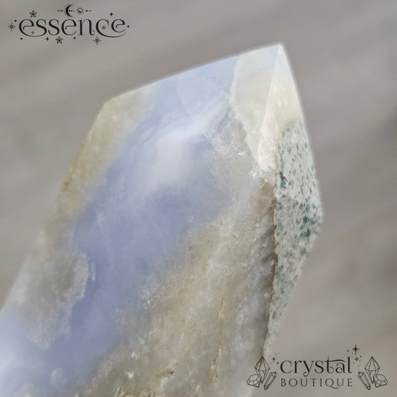 Blue Lace Agate Tower – Ocean Slice