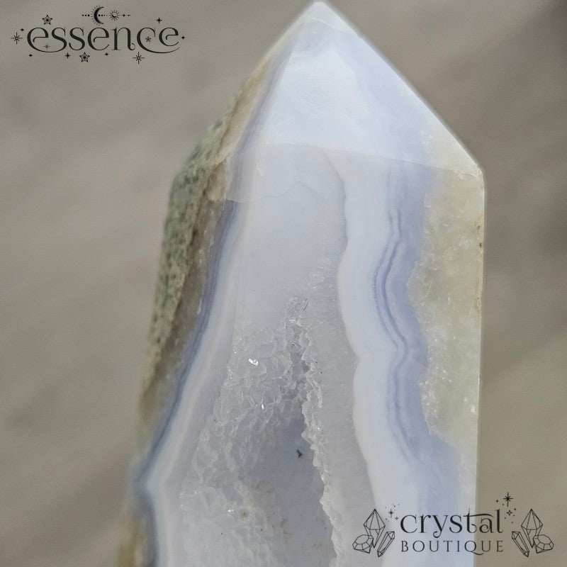 Blue Lace Agate Tower – Ocean Slice