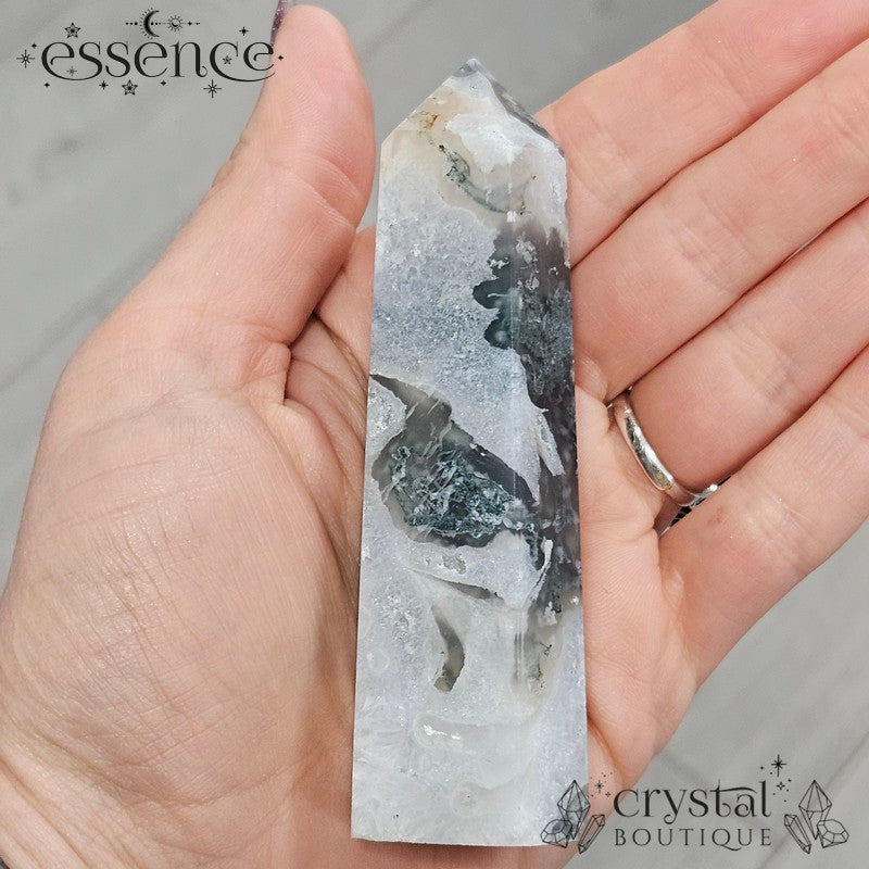 Moss Agate Tower🌿 Tree Sprite Swirls | 139g