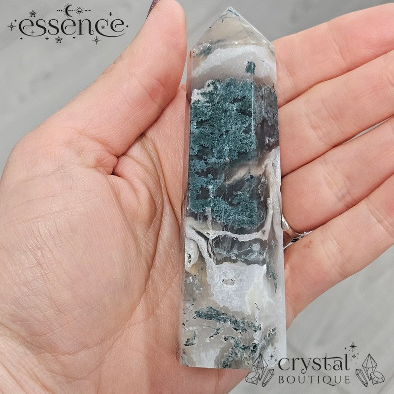 Moss Agate Tower🌿 Tree Sprite Swirls | 139g