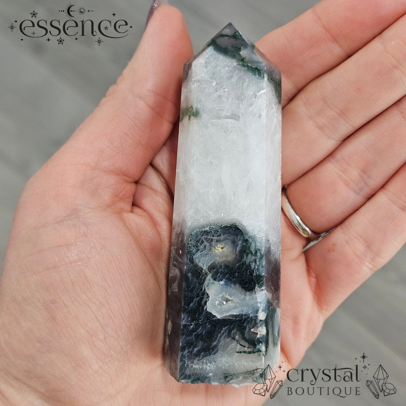 Moss Agate Tower 🌿 Woodland Canopy 121g