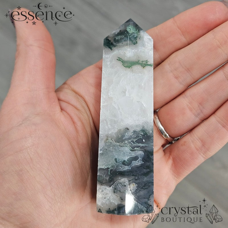 Moss Agate Tower 🌿 Woodland Canopy 121g