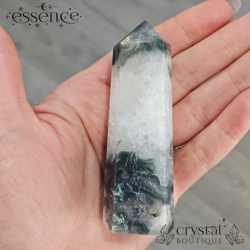 Moss Agate Tower 🌿 Woodland Canopy 121g
