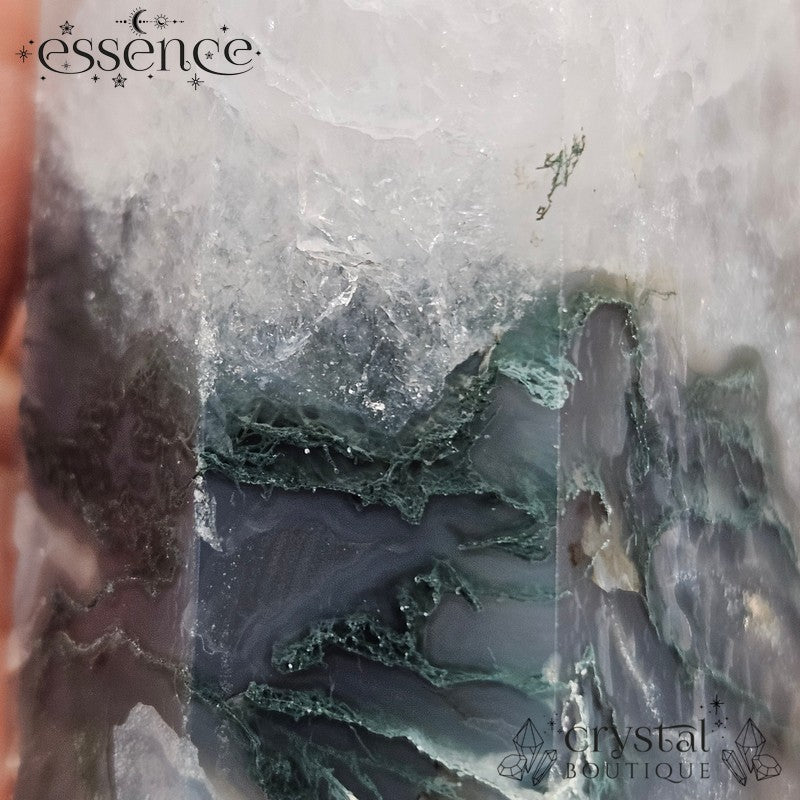 Moss Agate Tower 🌿 Woodland Canopy 121g