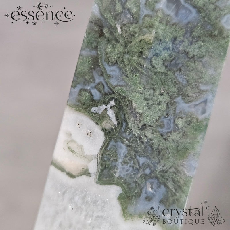 Moss Agate Tower🌿 Snowfall| 132g