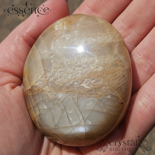 Peach Moonstone Palm Stone 123g