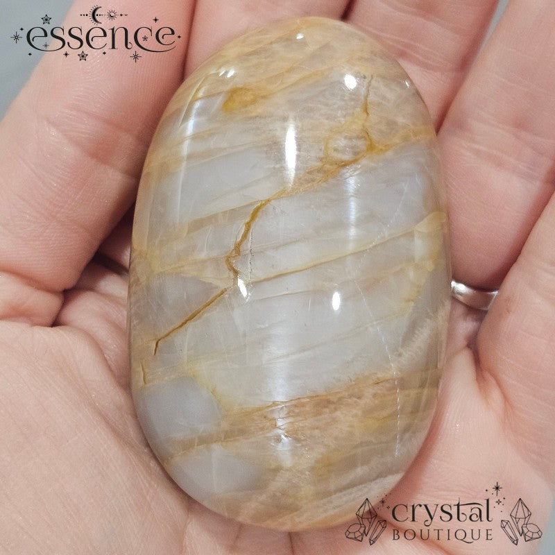 Peach Moonstone Palm Stone 107g