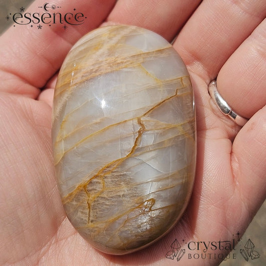 Peach Moonstone Palm Stone 107g