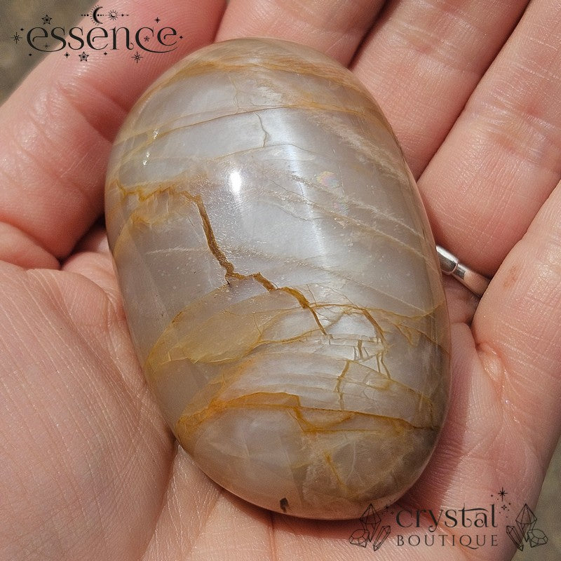 Peach Moonstone Palm Stone 107g