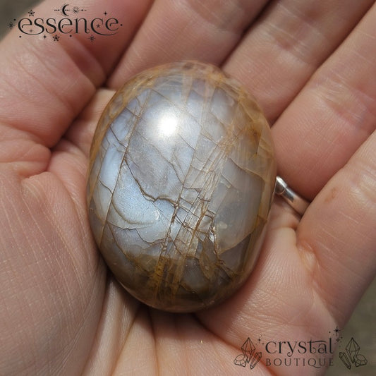 Peach Moonstone Palm Stone 52g
