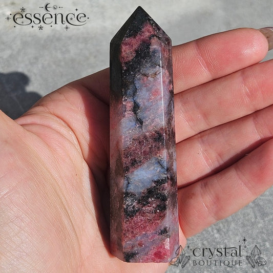 Rhodonite in Quartz Tower