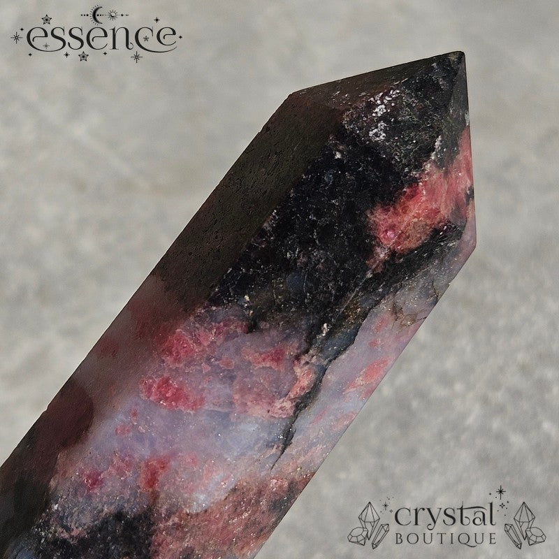 Rhodonite in Quartz Tower