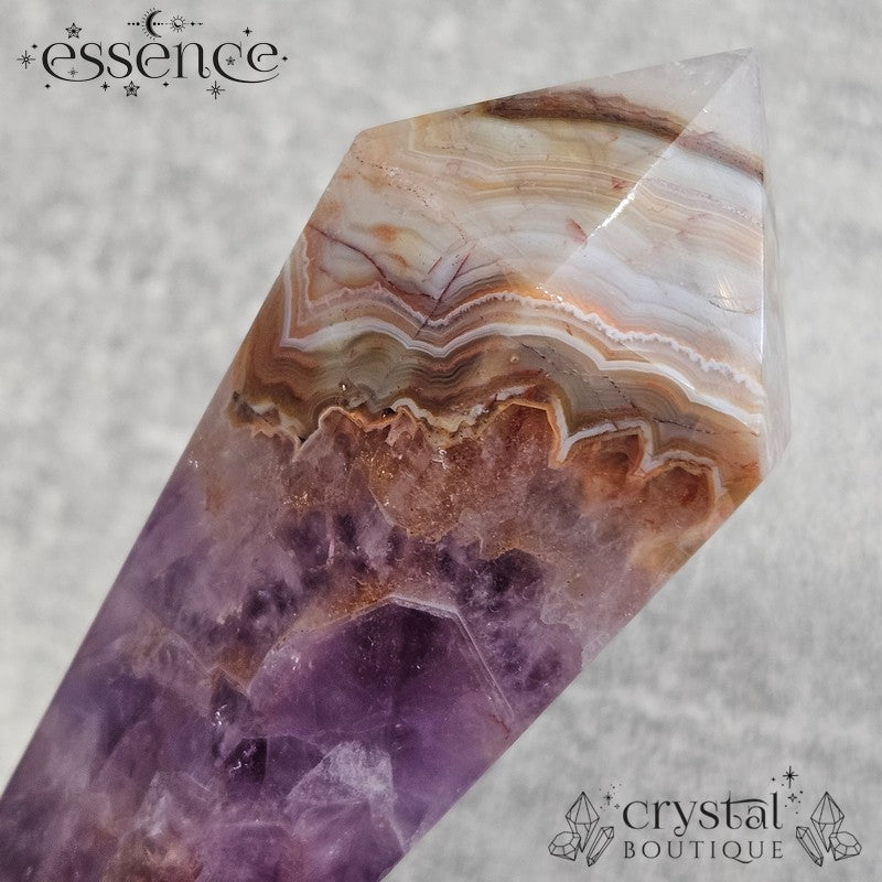 Amethyst & Crazy Lace Agate Wand 130g