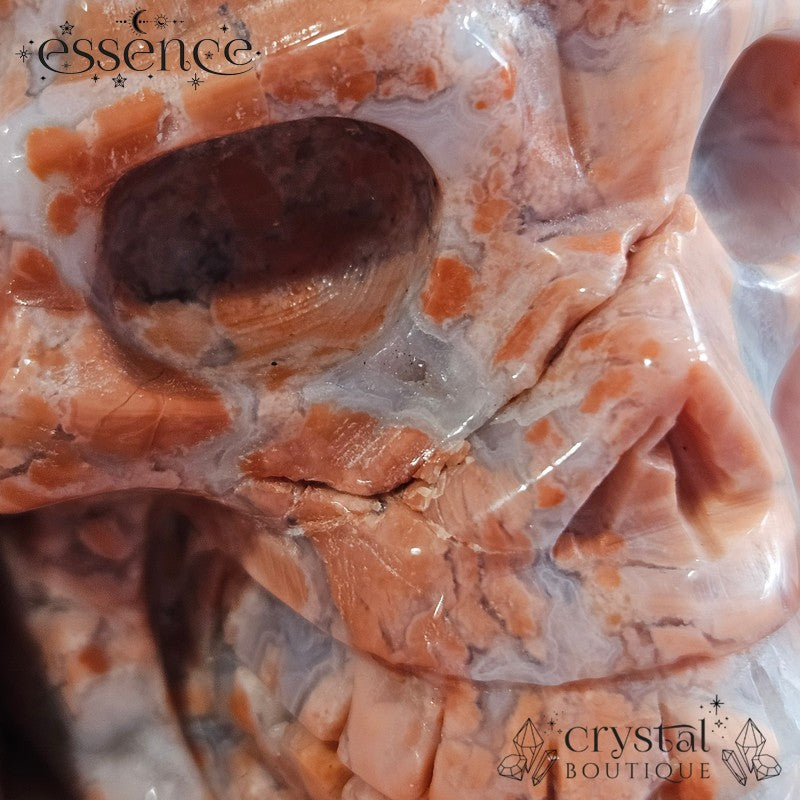 Pink Agate Skull