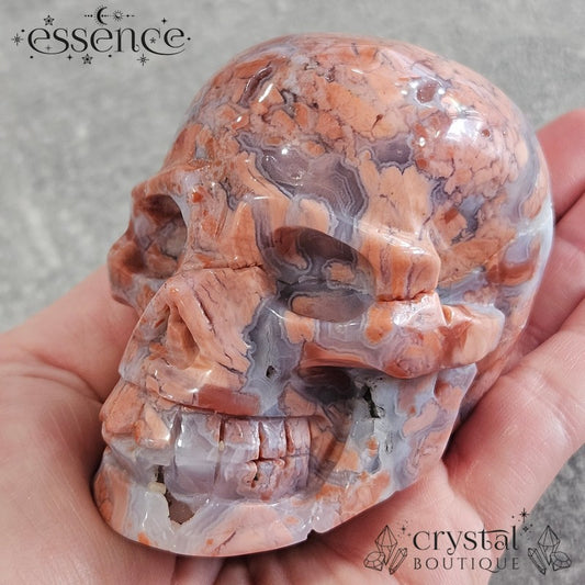 Pink Agate Skull