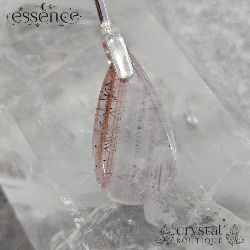 Cacoxenite in Amethyst Pendant