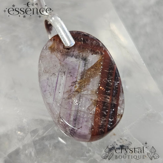 Cacoxenite in Amethyst Pendant